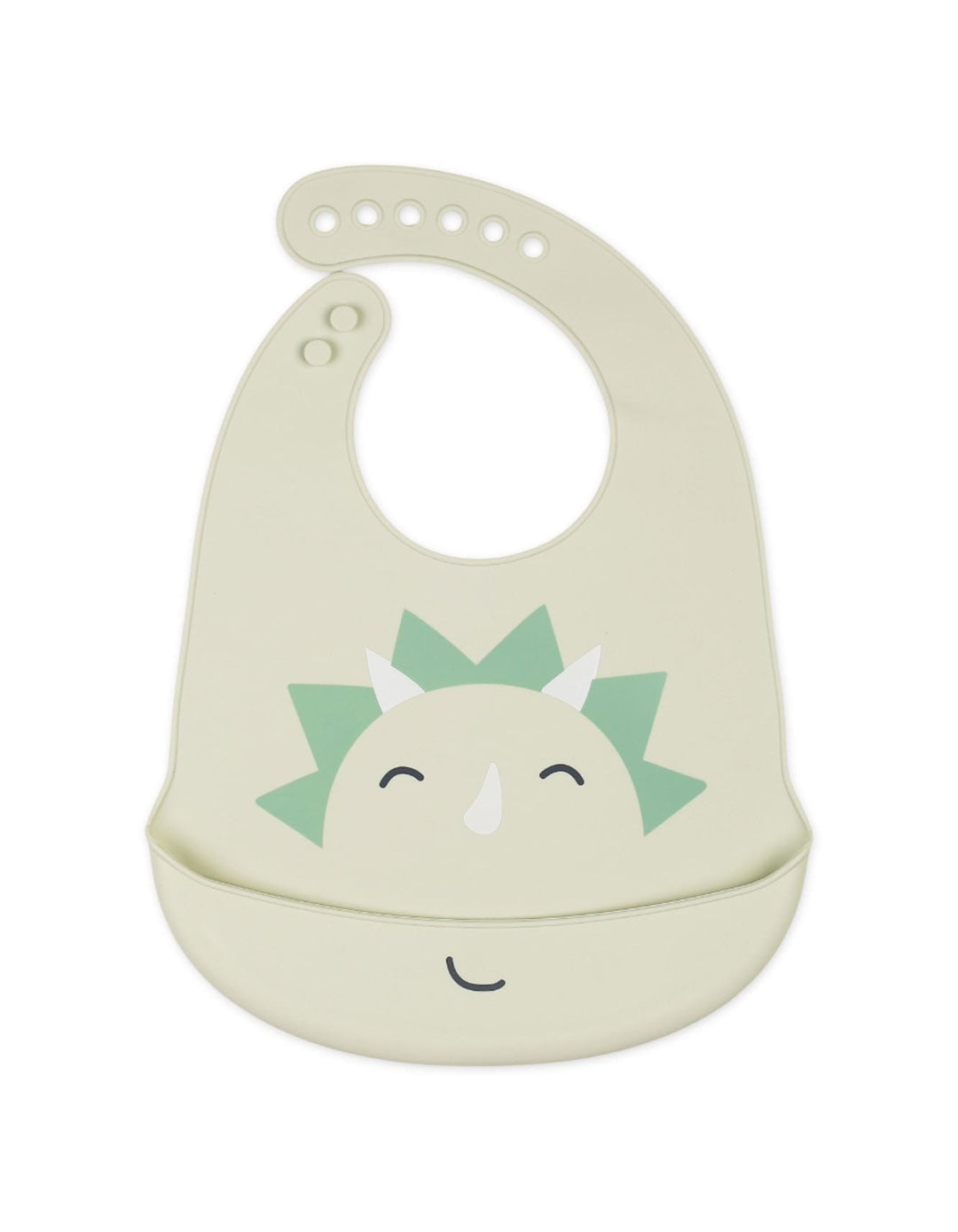 Baby Silicon Bib Dinosaur Light Green at Zubaidas