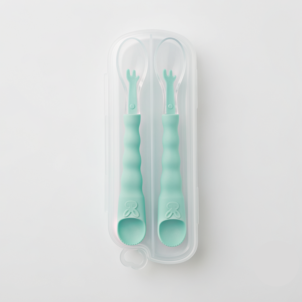 Baby Silicone Feeding Spoon 2Pcs Green at Zubaidas