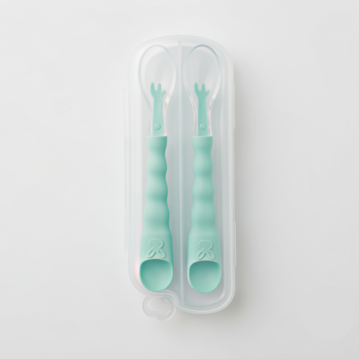 Baby Silicone Feeding Spoon 2Pcs Green at Zubaidas