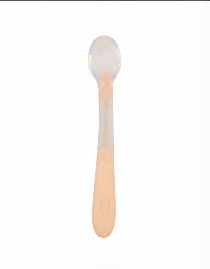 Baby Silicone Feeding Spoon Peach at Zubaidas