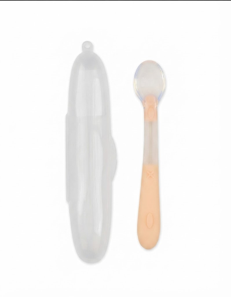 Baby Silicone Feeding Spoon Peach at Zubaidas Official Pakistan 