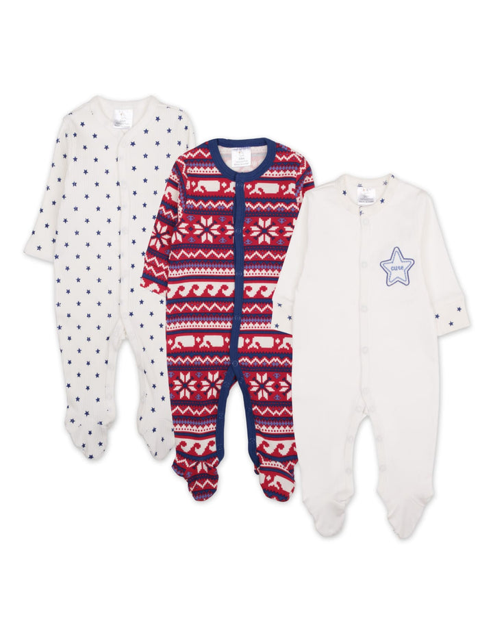 Baby Sleepsuit Pack of 3 Cute Star at Zubaidas