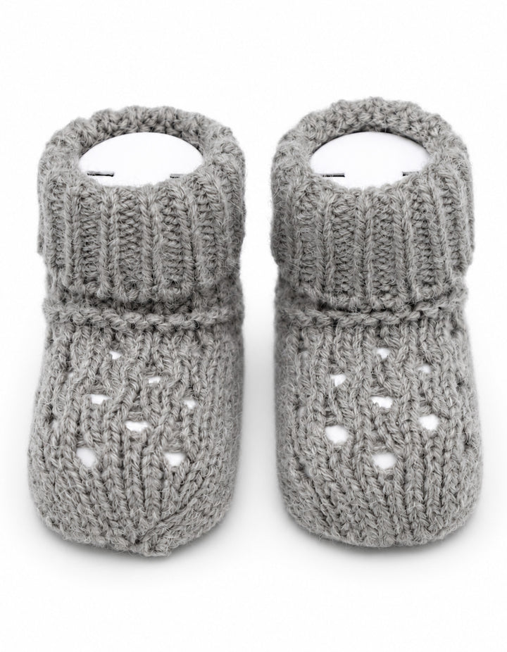 Baby Soft Knit Booties Grey at Zubaidas Official Pakistan