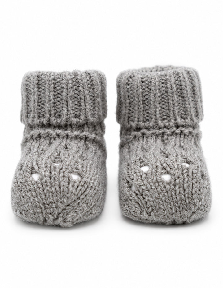 Baby Soft Knit Booties Grey at Zubaidas Online Pakistan