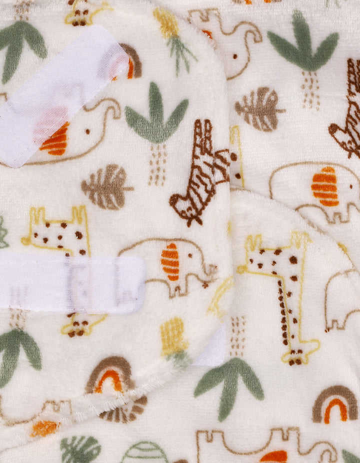 Baby Swaddle Wrap with Velcro Closure Safari White at Zubaidas Official Pakistan