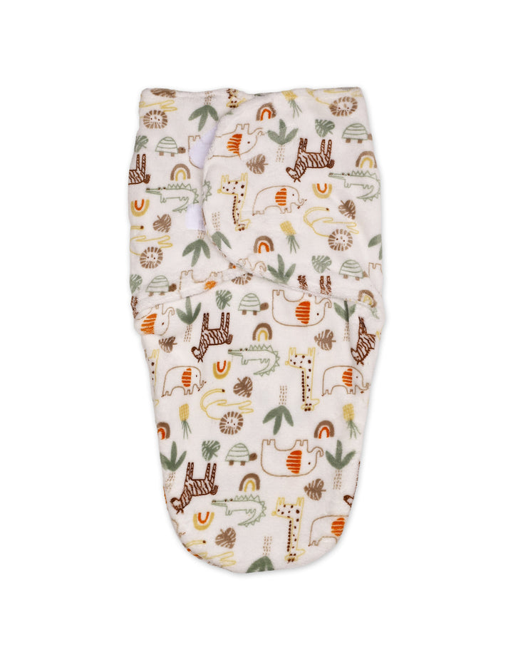 Baby Swaddle Wrap with Velcro Closure Safari White at Zubaidas Online Pakistan