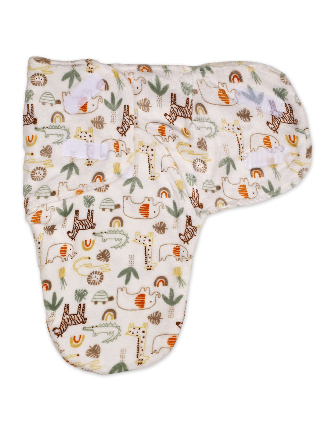 Baby Swaddle Wrap with Velcro Closure Safari White at Zubaidas