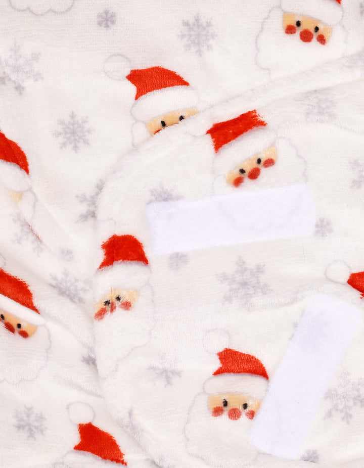 Baby Swaddle Wrap with Velcro Closure Santa White and Red at Zubaidas Official Pakistan