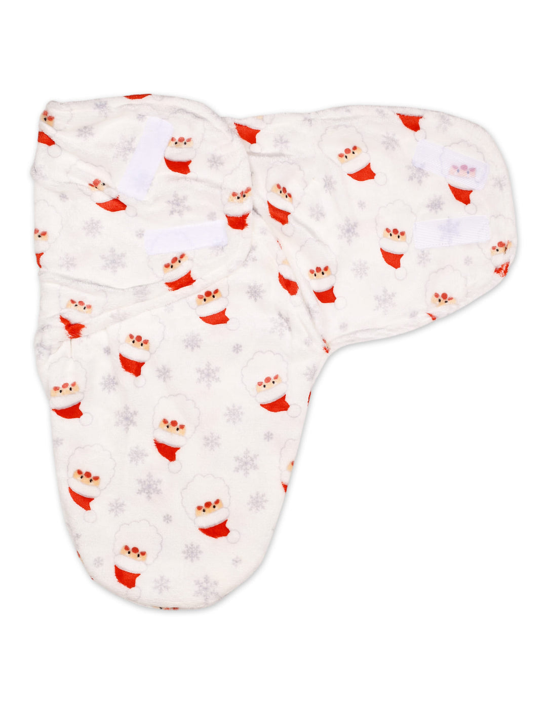 Baby Swaddle Wrap with Velcro Closure Santa White and Red at Zubaidas
