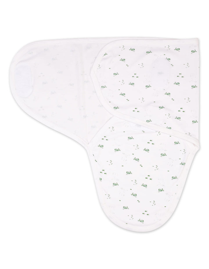 Baby Swaddling Sheet Bambies Marine Printed White at Zubaidas