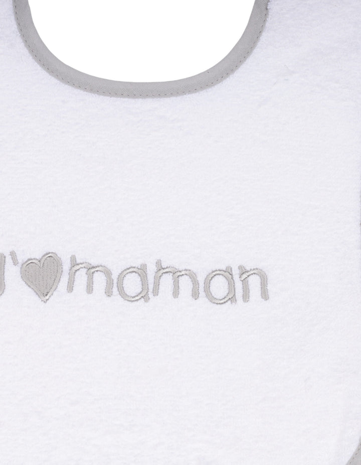 Baby Towel Bibs I Love Mama Grey at Zubaidas Official Pakistan