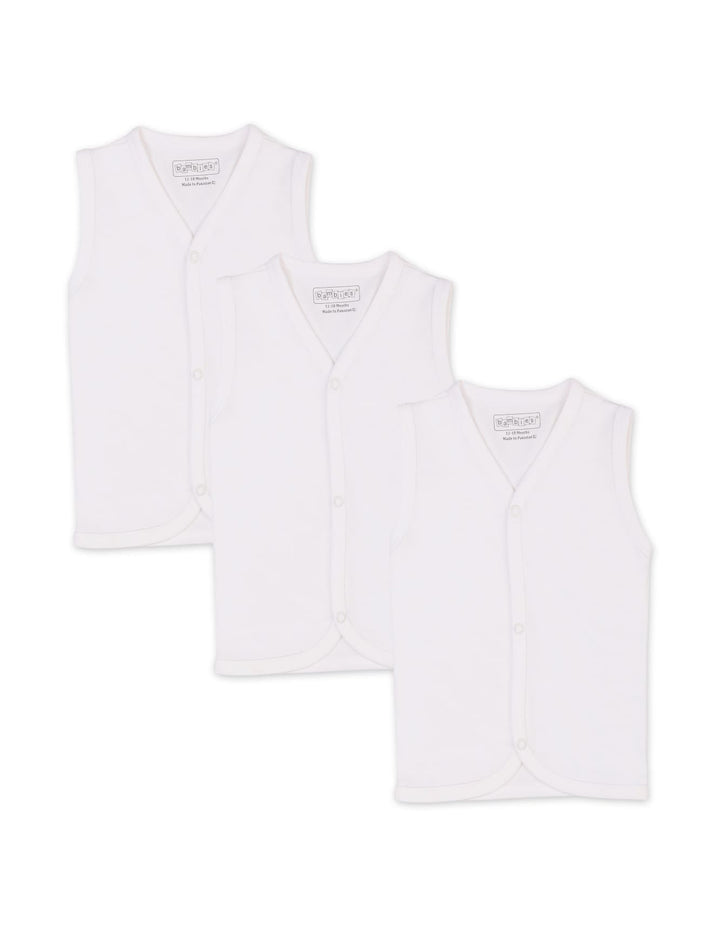Baby Vest Pack of 3 Bambies White at Zubaidas