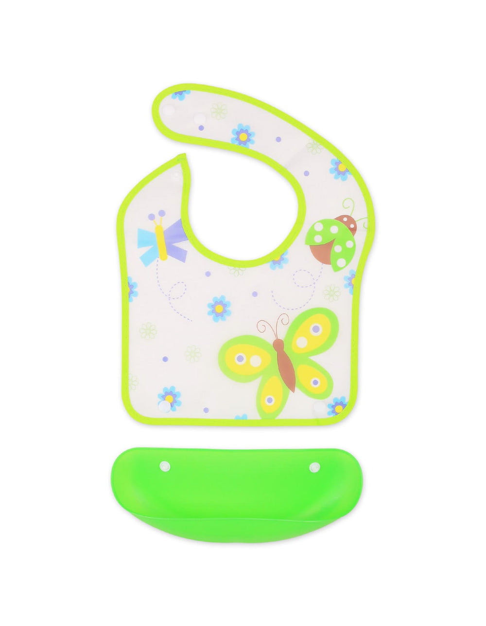 Baby Waterproof Bib with Detachable Crumb Catcher Green at Zubaidas Official Pakistan