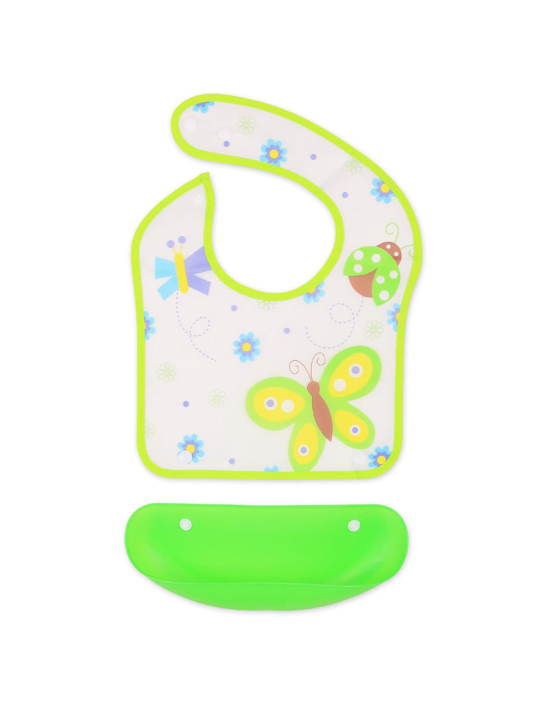 Baby Waterproof Bib with Detachable Crumb Catcher Green at Zubaidas Official Pakistan