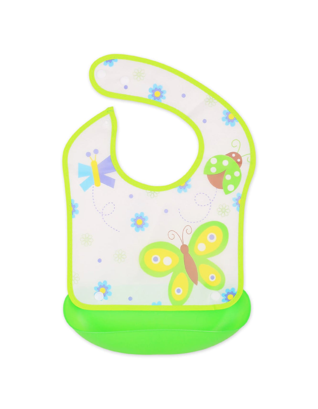 Baby Waterproof Bib with Detachable Crumb Catcher Green at Zubaidas