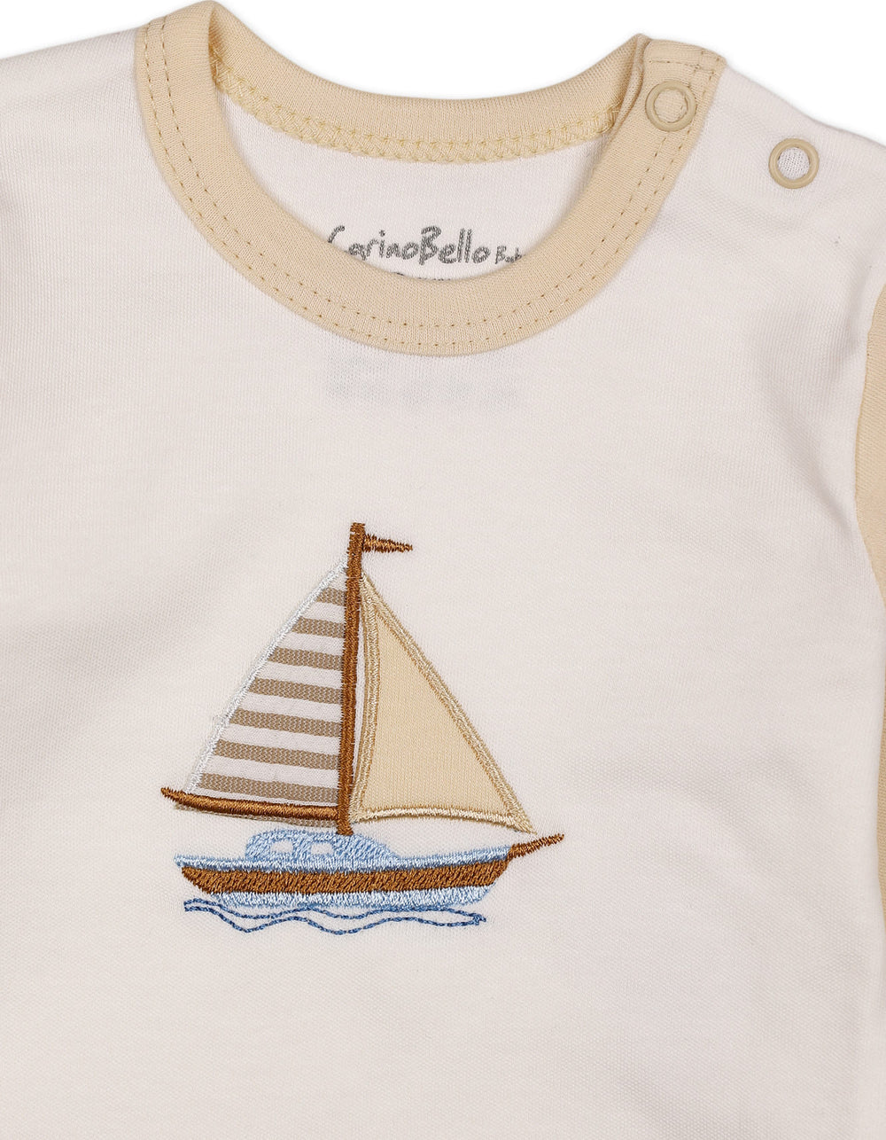 Baby Winter 2 Piece Suit Set Sailboat Cream and Off White at Zubaidas Official Pakistan