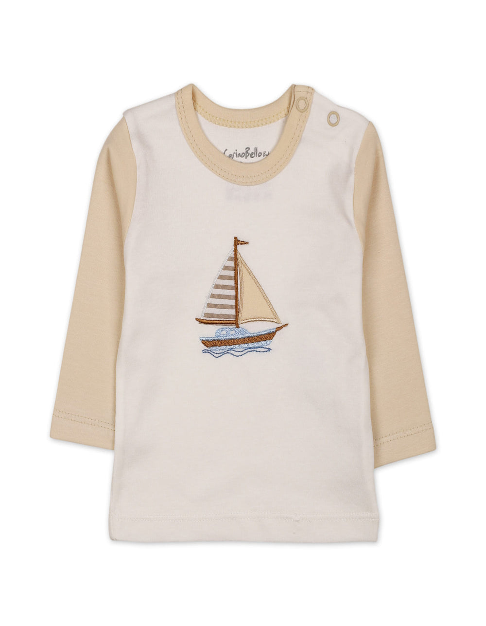 Baby Winter 2 Piece Suit Set Sailboat Cream and Off White at Zubaidas Official Pakistan