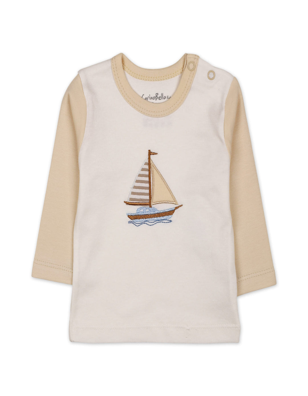 Baby Winter 2 Piece Suit Set Sailboat Cream and Off White at Zubaidas Official Pakistan