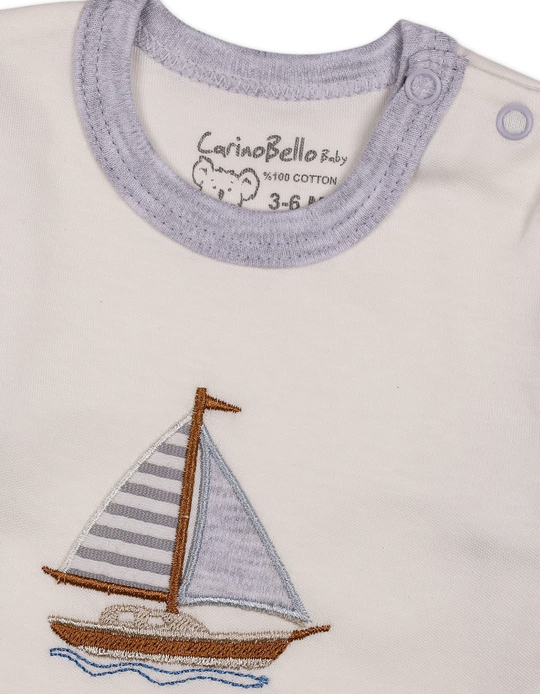 Baby Winter 2 Piece Suit Set Sailboat Grey and Off White at Zubaidas Online Pakistan
