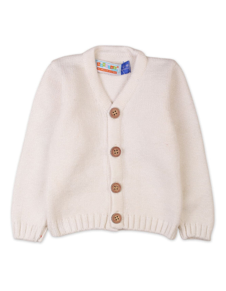 Baby Winter Cardigans Bambies Knit Button Cream at Zubaidas