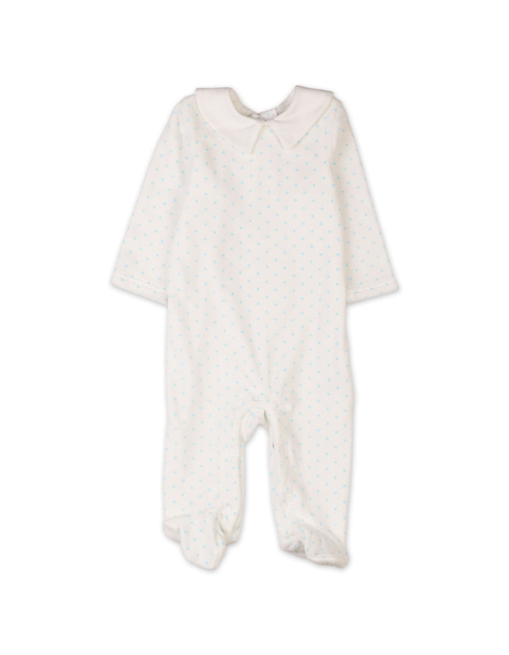 Baby Winter Clothes Bambies Polka Dot Footie White at Zubaidas Pakistan