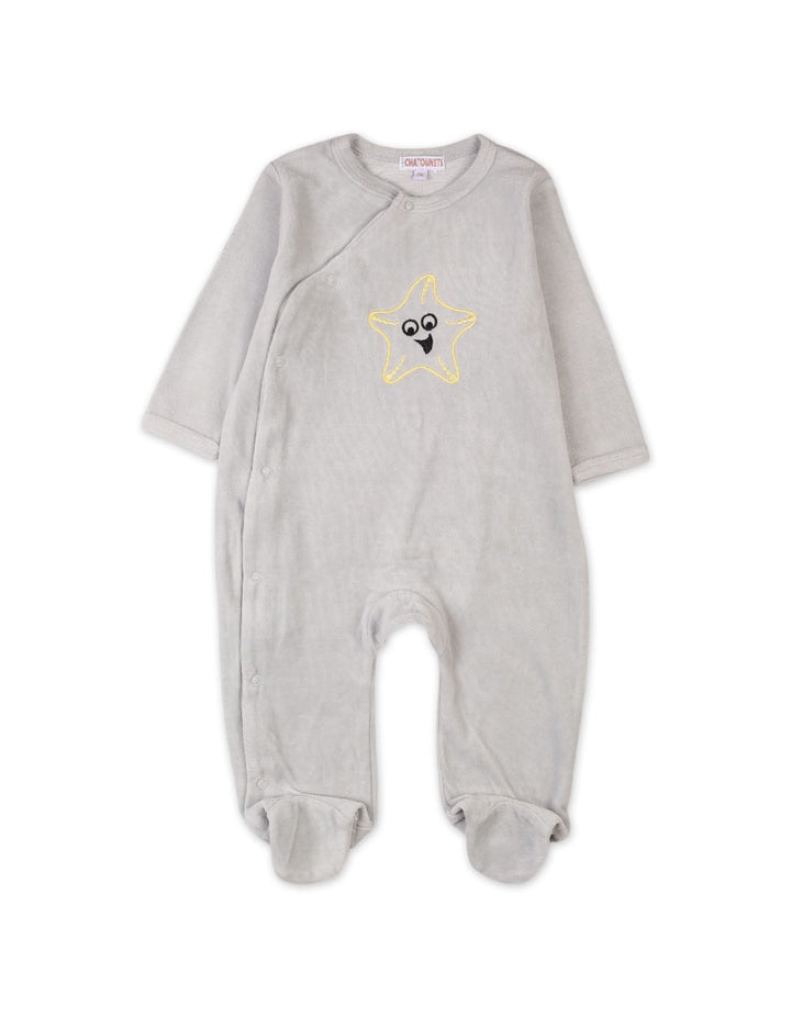 Baby Winter Clothes Bambies Starfish Embroidery Grey at Zubaidas