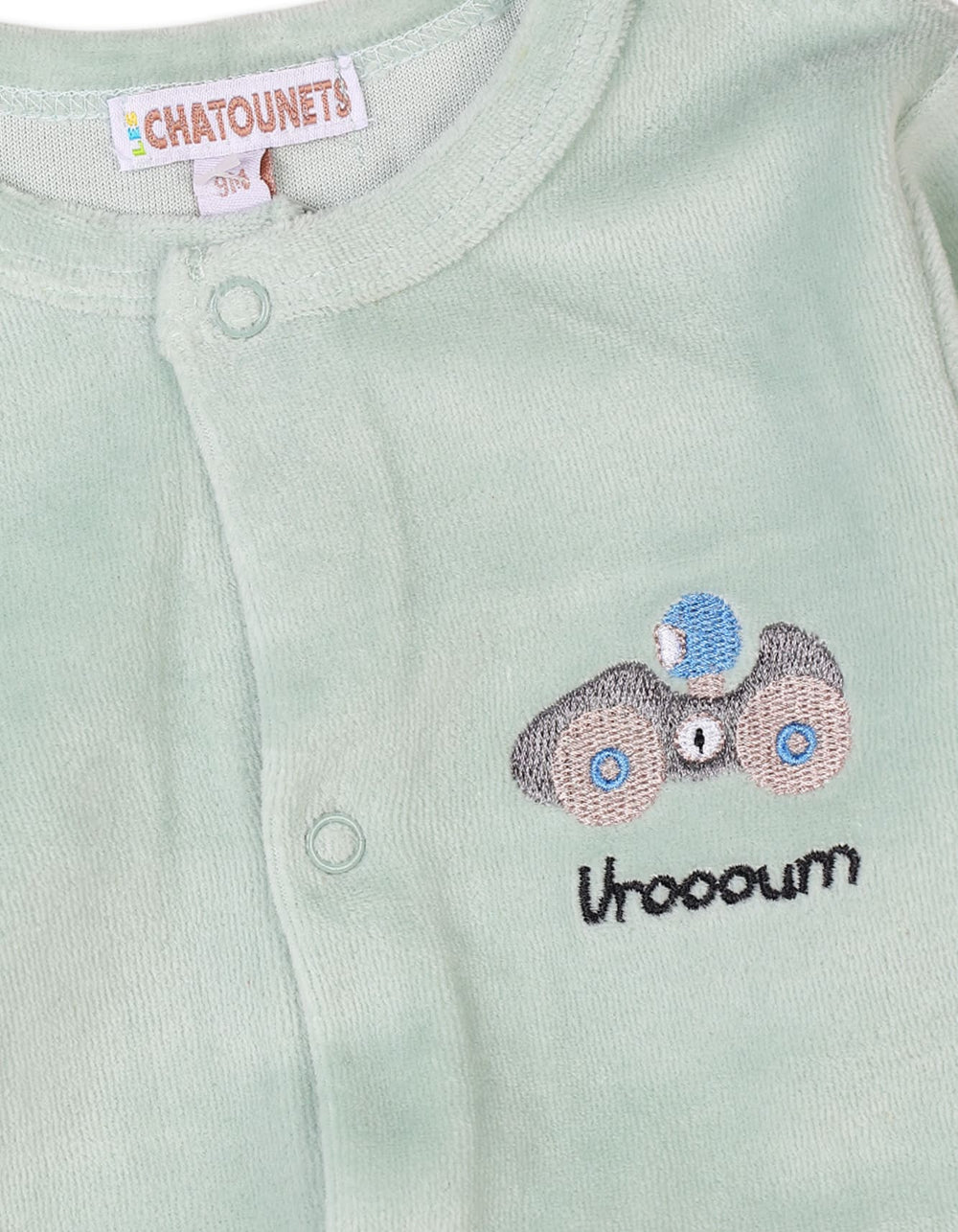 Baby Winter Essential Bambies Car Print Footie Mint Green at Zubaidas Pakistan