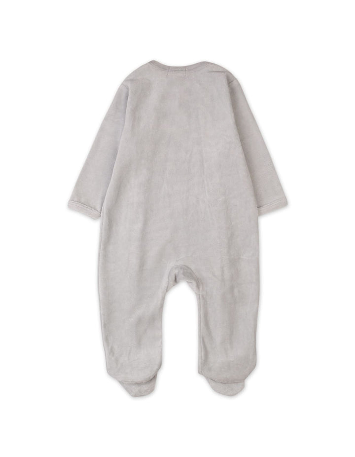 Baby Winter Fashion Bambies Love Embroidered Footie Gray at Zubaidas Official