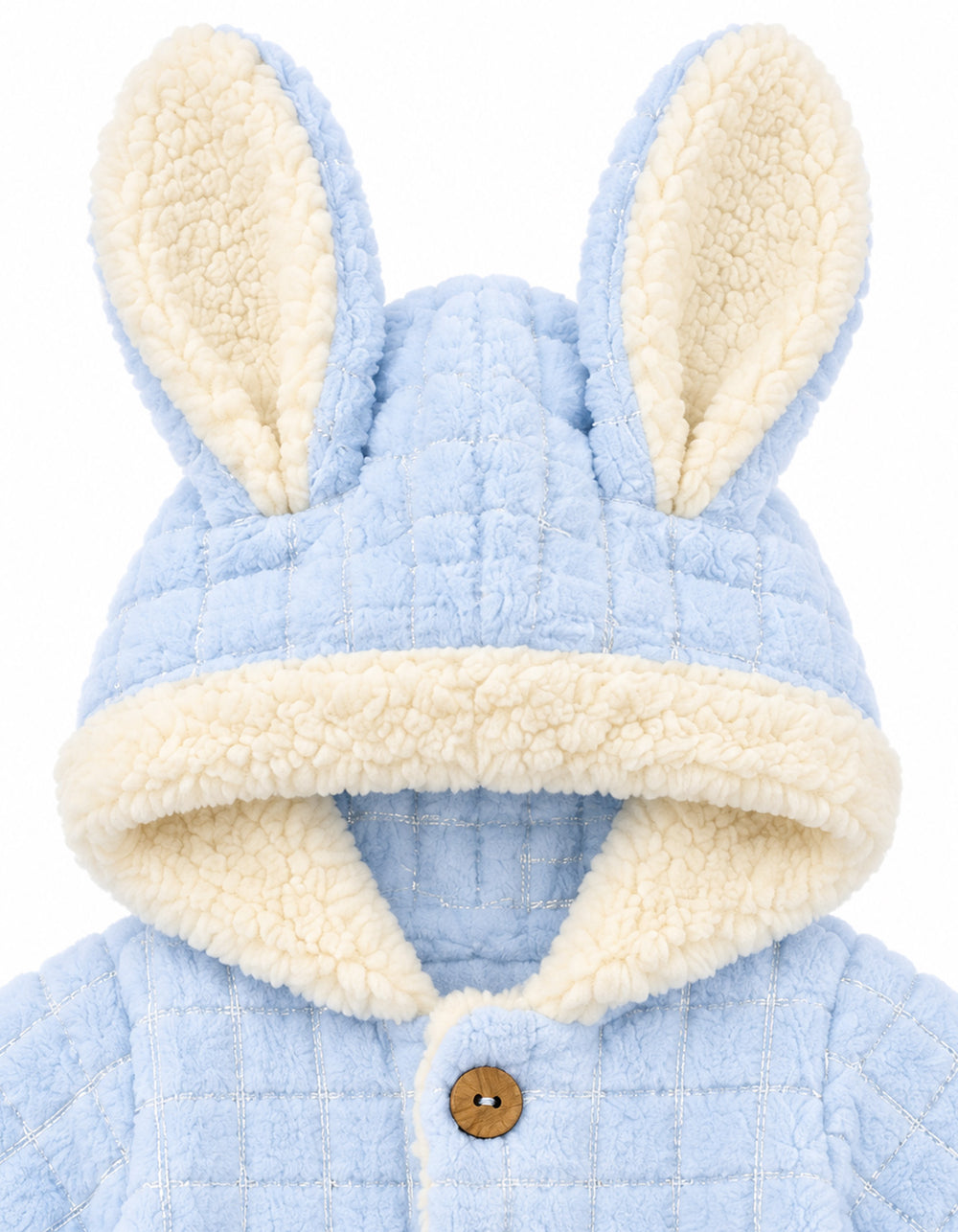Baby Winter Hooded Jumpsuit with Bunny Ears Light Blue at Zubaidas Official Pakistan