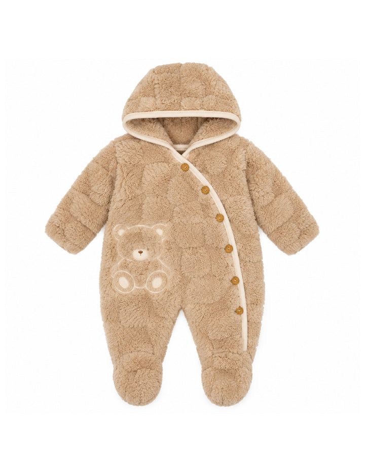 Baby Winter Hooded Sleep Suit Brown at Zubaidas