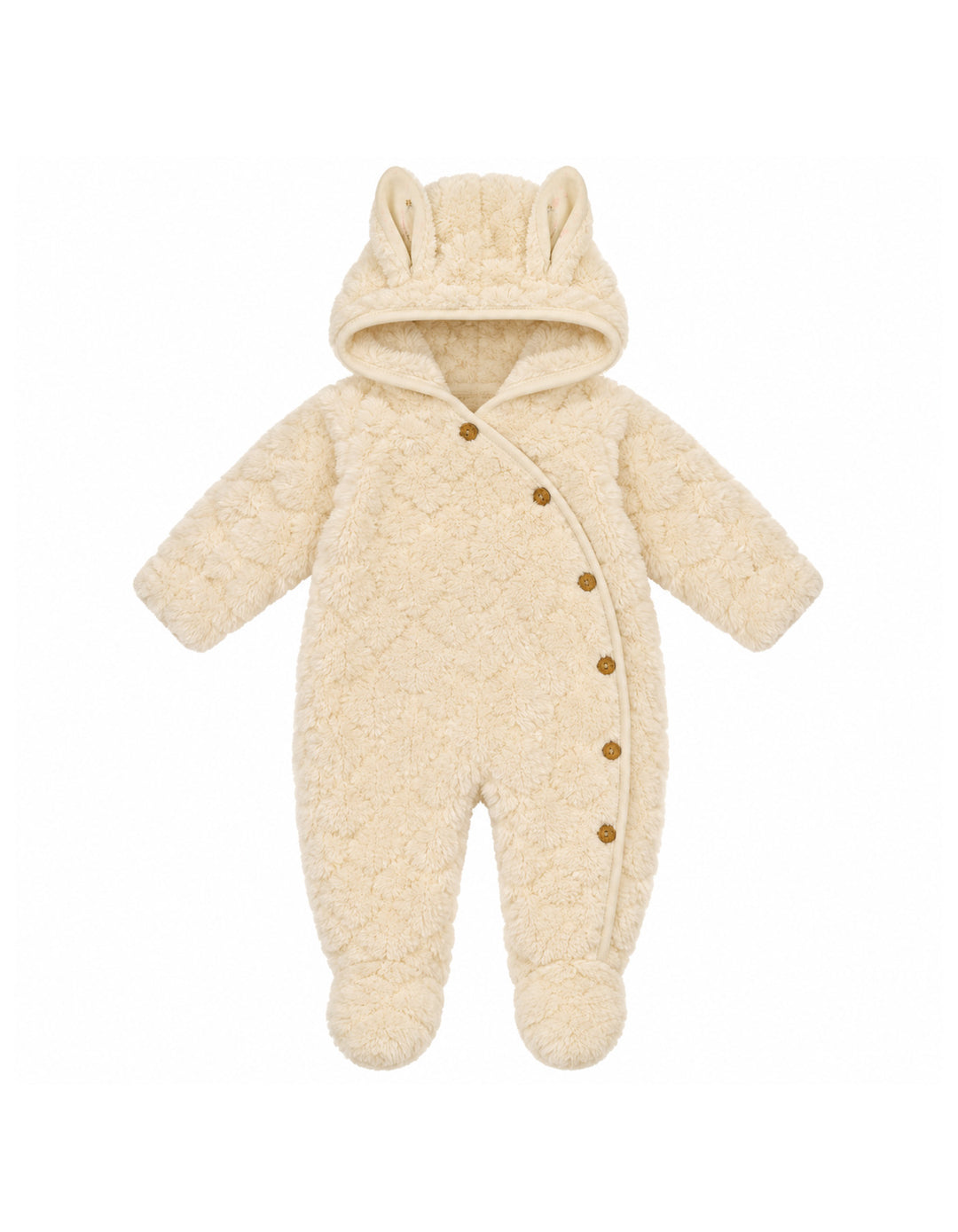 Baby Winter Hooded Sleep Suit with Bunny Ears at Zubaidas