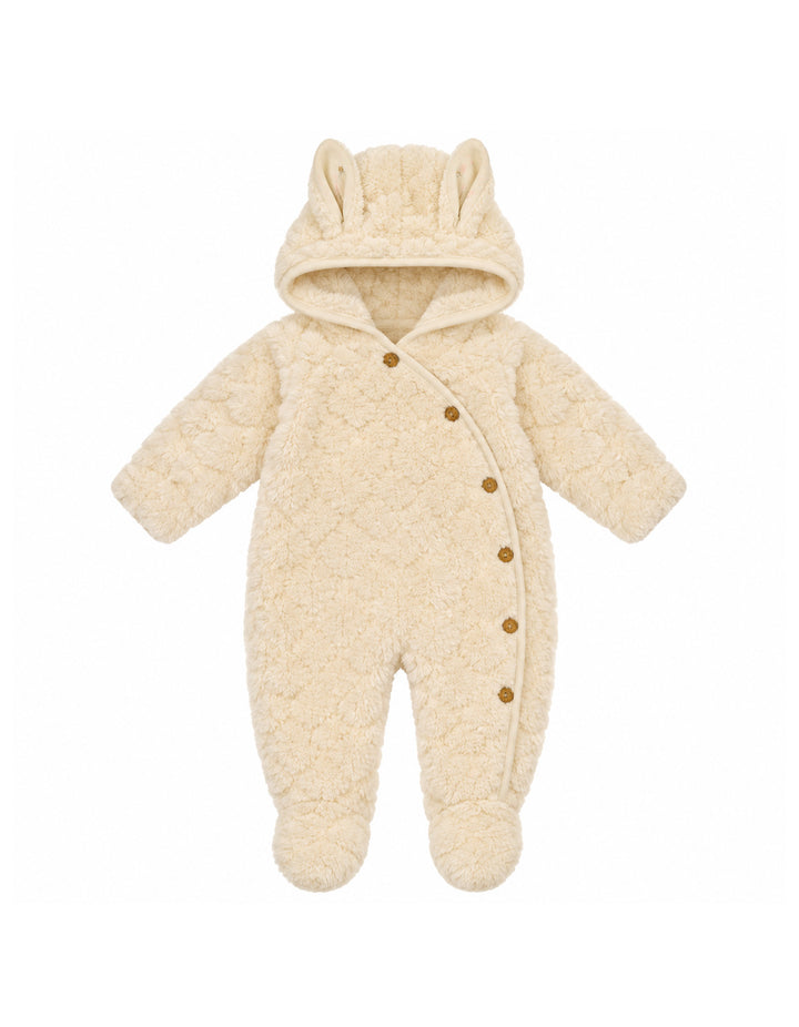 Baby Winter Hooded Sleep Suit with Bunny Ears at Zubaidas