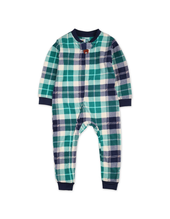 Baby Winter Jumpsuit Bambies Plaid Green and Blue at Zubaidas