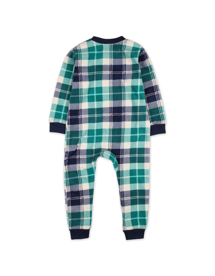 Baby Winter Jumpsuit Bambies Plaid Green and Blue at Zubaidas Official Pakistan