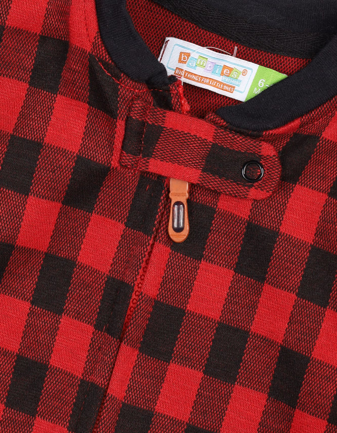 Baby Winter Jumpsuit Bambies Plaid Red and Black at Zubaidas Pakistan