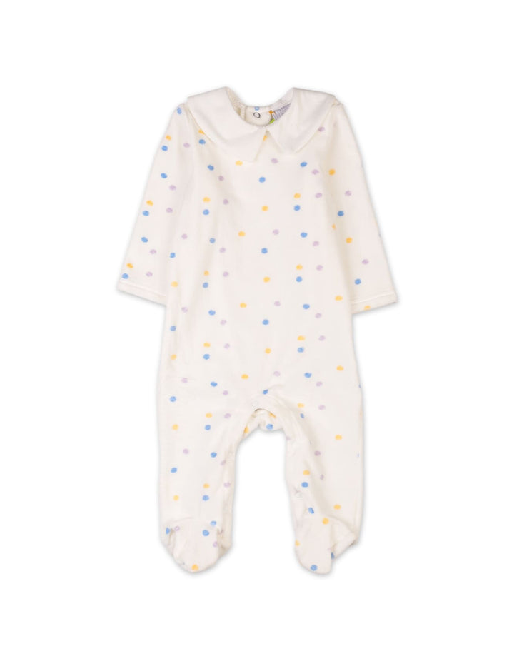 Baby Winter Jumpsuits Bambies Pastel Polka Dot White at Zubaidas