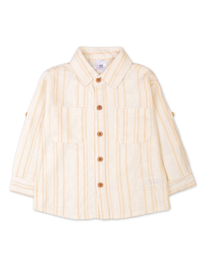 Baby Winter Outfit Striped Shirt and Brown Pants Sets Bambies at Zubaidas Pakistan