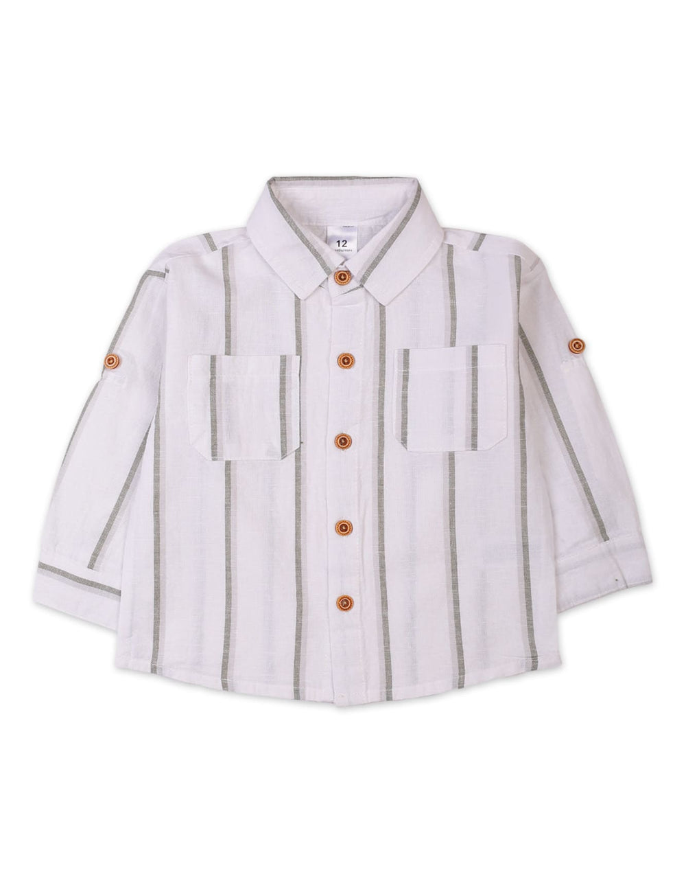 Baby Winter Outfit Striped Shirt and Olive Green Pants Sets Bambies at Zubaidas Pakistan