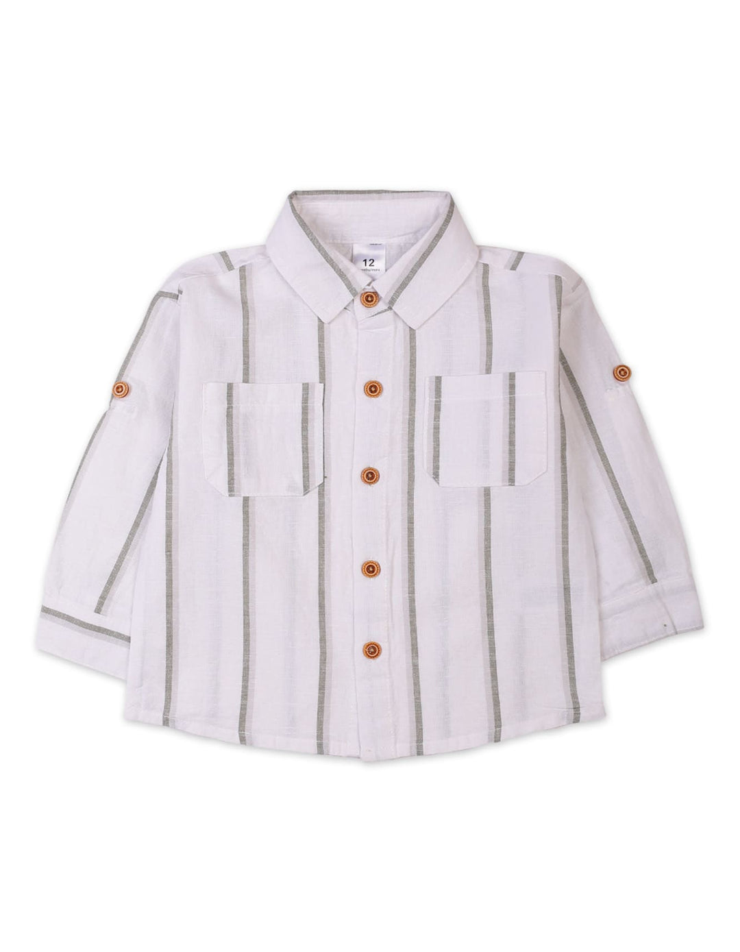 Baby Winter Outfit Striped Shirt and Olive Green Pants Sets Bambies at Zubaidas Pakistan