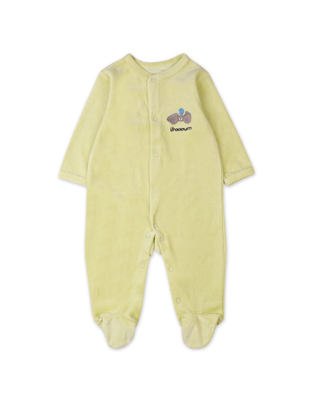 Baby Winter Outfits Bambies Car Print Footie Lime Green at Zubaidas