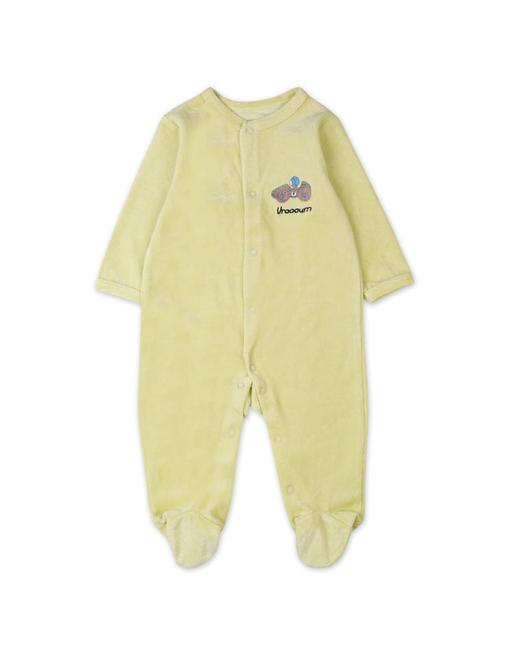 Baby Winter Outfits Bambies Car Print Footie Lime Green at Zubaidas