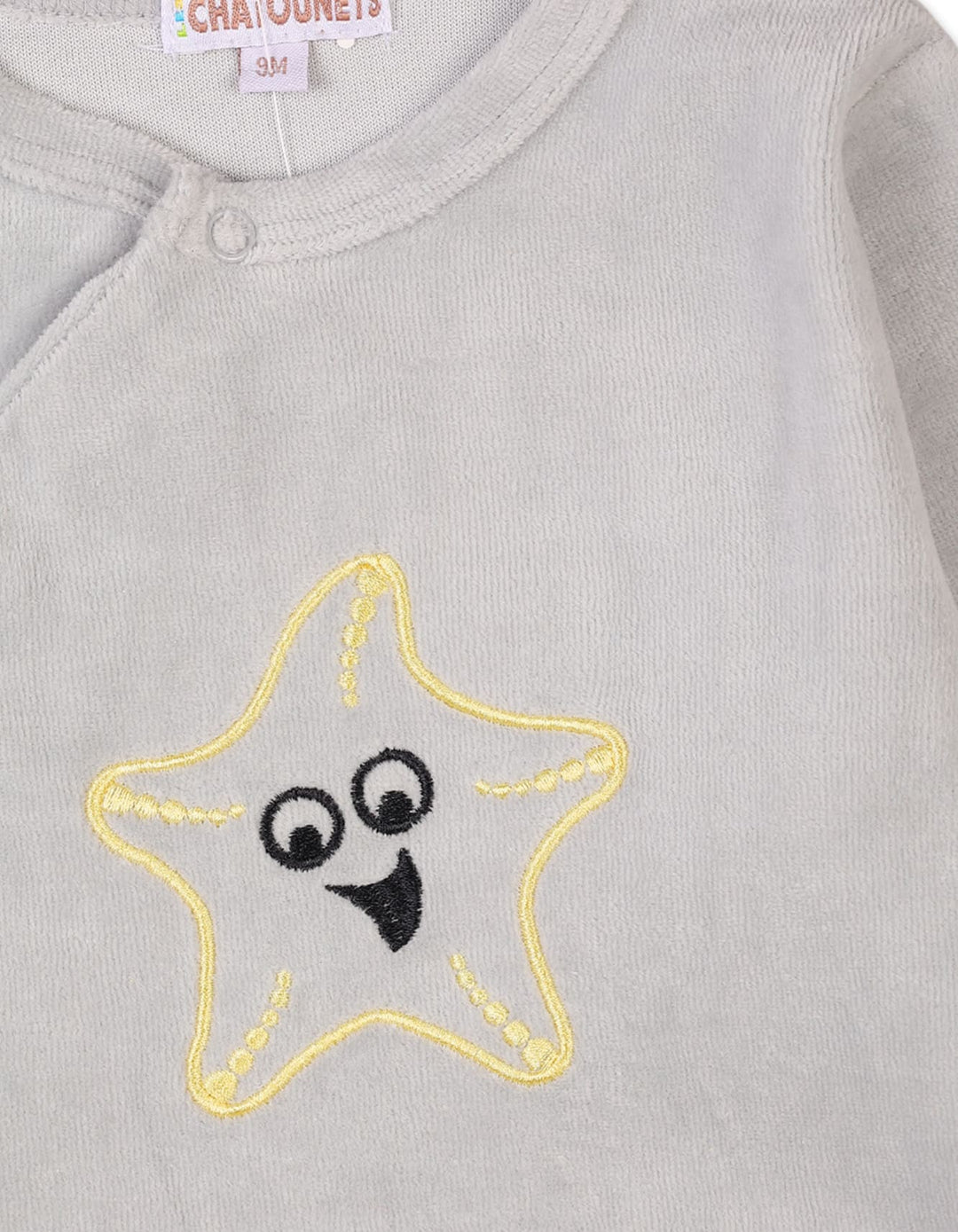 Baby Winter Romper Bambies Starfish Embroidery Grey at Zubaidas Pakistan