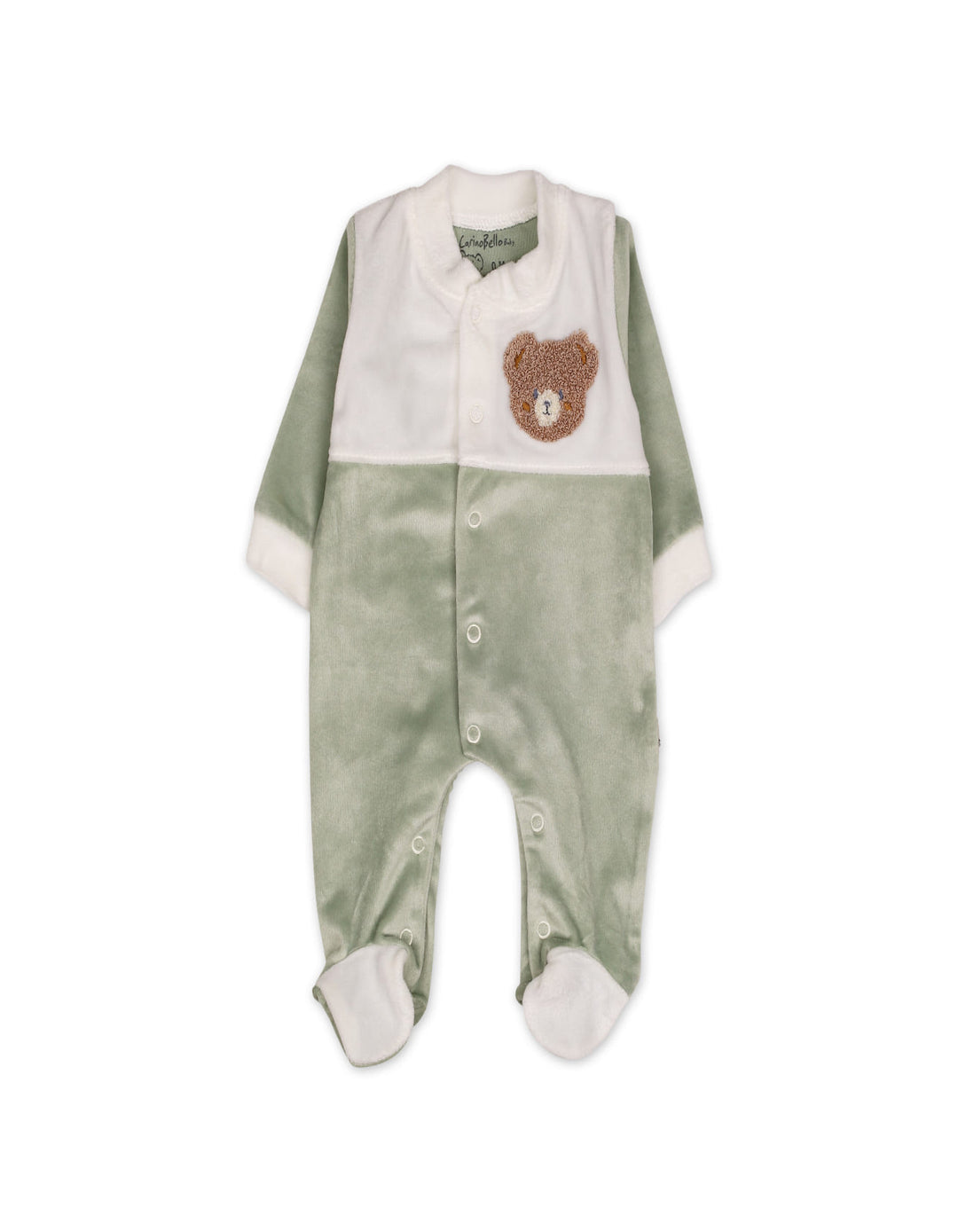 Baby Winter Romper with Cap Bear Green and White at Zubaidas Official Pakistan