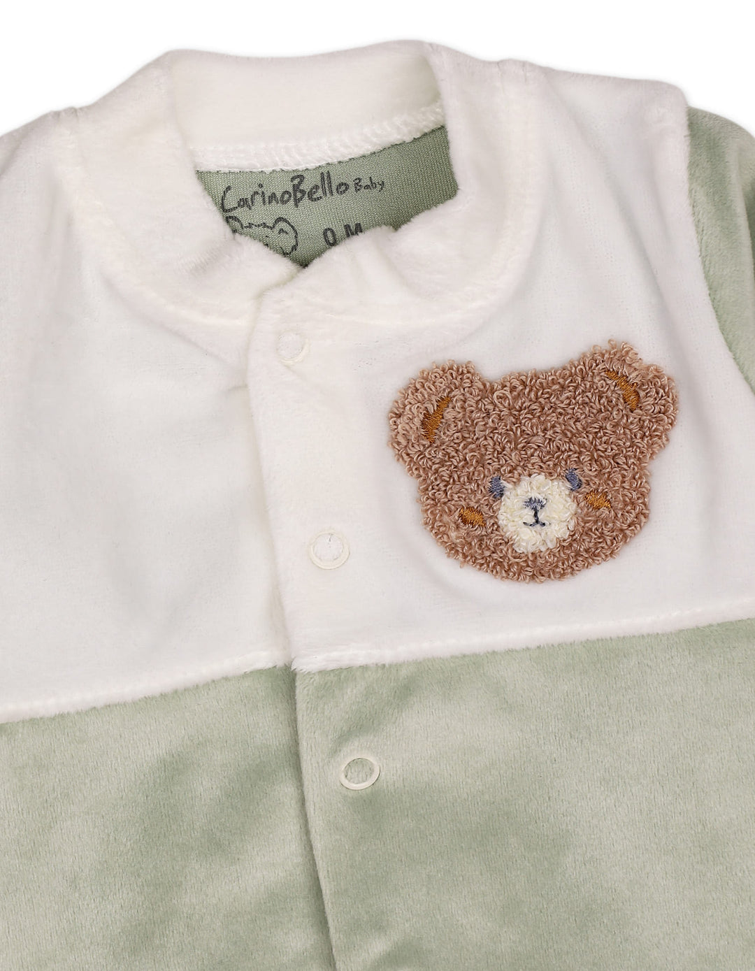 Baby Winter Romper with Cap Bear Green and White at Zubaidas Online Pakistan