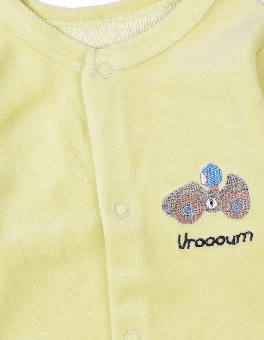 Baby Winter Rompers Bambies Car Print Footie Lime Green at Zubaidas Pakistan