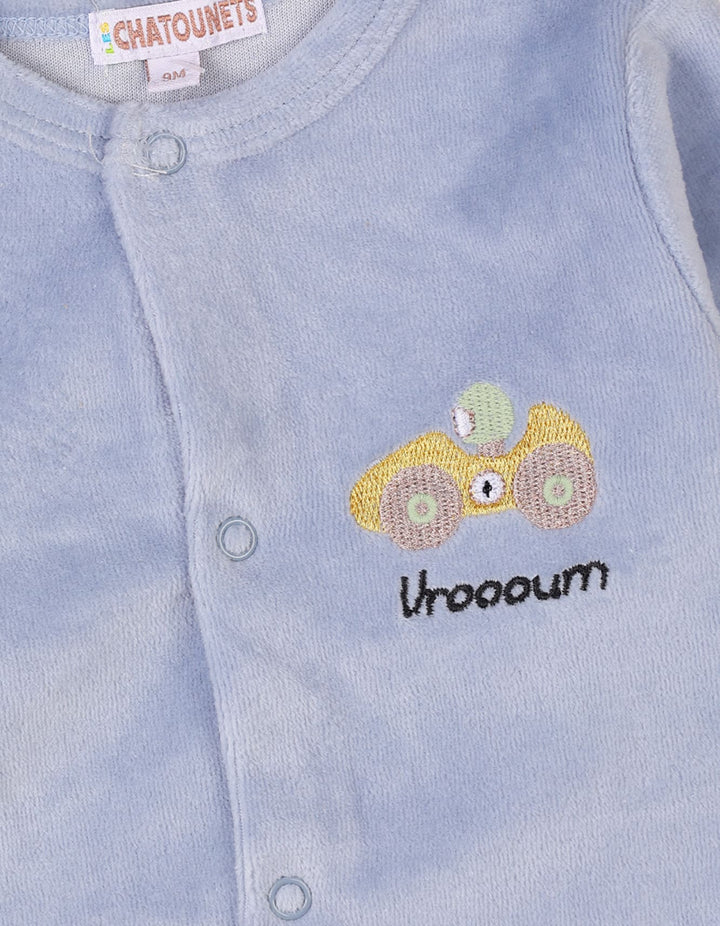 Baby Winter Rompers Bambies Footed Light Blue at Zubaidas Pakistan