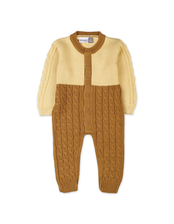 Baby Winter Rompers Bambies Two Tone Cream and Light Brown at Zubaidas