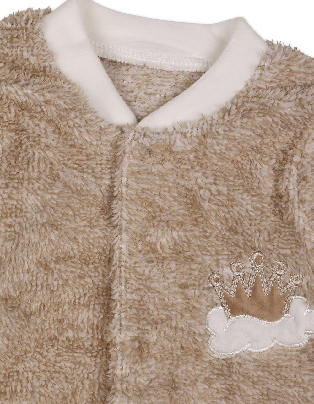Baby Winter Sleep Suit with Cap Crown and Cloud Beige at Zubaidas Official Pakistan
