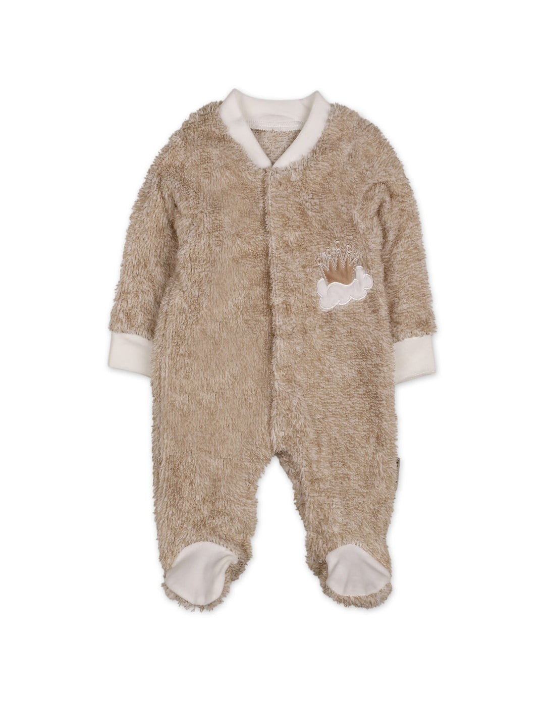 Baby Winter Sleep Suit with Cap Crown and Cloud Beige at Zubaidas Online Pakistan