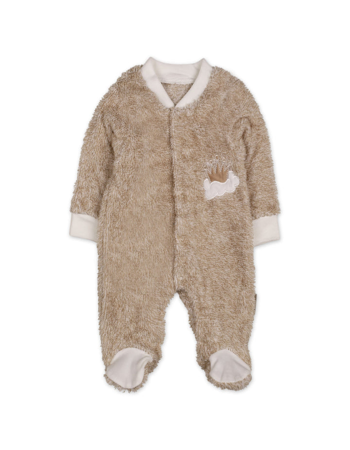 Baby Winter Sleep Suit with Cap Crown and Cloud Beige at Zubaidas Online Pakistan